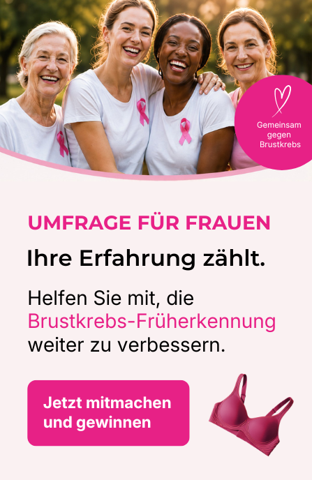 Umfrage zur Brustkrebs-Früherkennung – jetzt mitmachen und gewinnen.
